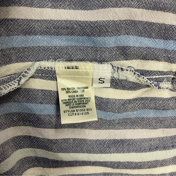 Bella Dahl Kia Halter Top‎  Size Small Blue White Striped Linen Tank Keyhole NWT - Picture 8 of 12